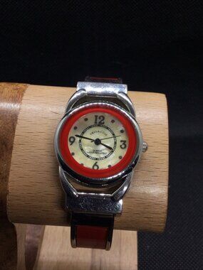 Vellaccio Ladies Quartz Watch 6” Open Cuff Metal Band Mop Dial 27mm Case